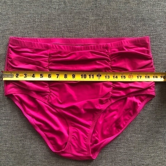 RAISINS Curve Costa Plus Size Solid High-Rise Swim Bikini Bottom Pink 22W - Picture 8 of 10